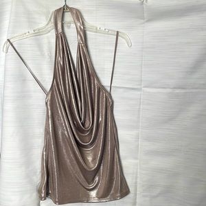 Halter dressy shirt, Caramel color,